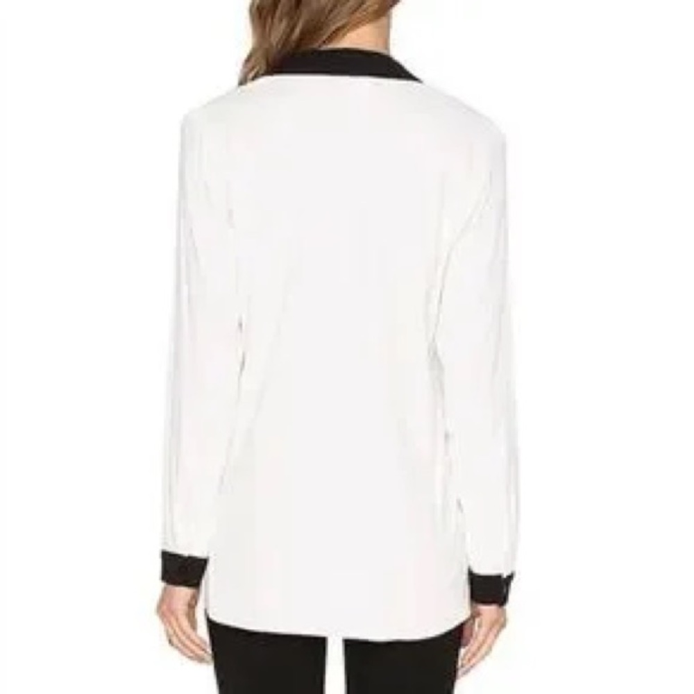 ALEXIS Adelaide Trim Off-White Black V-Neck Blouse Size XS - Picture 3 of 10